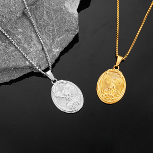 Impermeable Cruz Jesús colgante collar 18K PVD oro plata cristiana joyería religiosa hombres Acero inoxidable crucifijo collar - Product Image 6