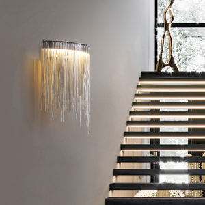 מסדרון מודרני סלון חדר שינה קישוט יוקרה גדילי כסף מנורת קיר - Product Image 2