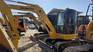 Mini-excavatrice KOMATSU PC55 de 5 tonnes sur chenilles avec godet de terrassement, moteur hydraulique, équipement de construction d'occasion - Product Image 4