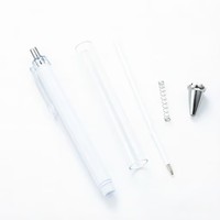 Stylo bille DIY à insertion de papier enroulable 1,0 mm, en plastique transparent, type à pression, avec rouleau de papier remplaçable, pour cadeau promotionnel, vente en gros