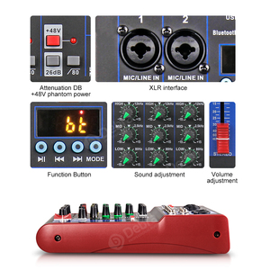 Mixer <span class=keywords><strong>Audio</strong></span> 4 saluran Amplifier konsol DJ rumah profesional dengan antarmuka <span class=keywords><strong>Audio</strong></span> untuk Karaoke dan perekaman PC - Product Image 5
