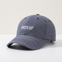 Cappello da Baseball Casual di Lusso in Velluto a Quadri, Unisex, Non Strutturato, in Cotone a 6 Pannelli, Personalizzabile con Logo Ricamato