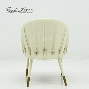 Sillón de tela con diseño personalizado de producción en gran volumen Keynes, color blanco crema, para descanso y ocio. - Product Image 6