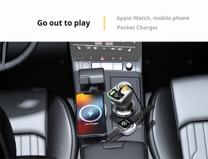 Выдвижной кабель <span class=keywords><strong>2</strong></span> в 1, блок зарядного устройства для беспроводного зарядного устройства с выдвижным кабелем типа C и двухпортовым зарядным устройством для путешествий - Product Image 5