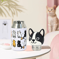 Botella infantil personalizada de acero inoxidable de 200ml/300ml/500ml con cubierta de animales con aislamiento al vacío y opciones personalizadas para bebés