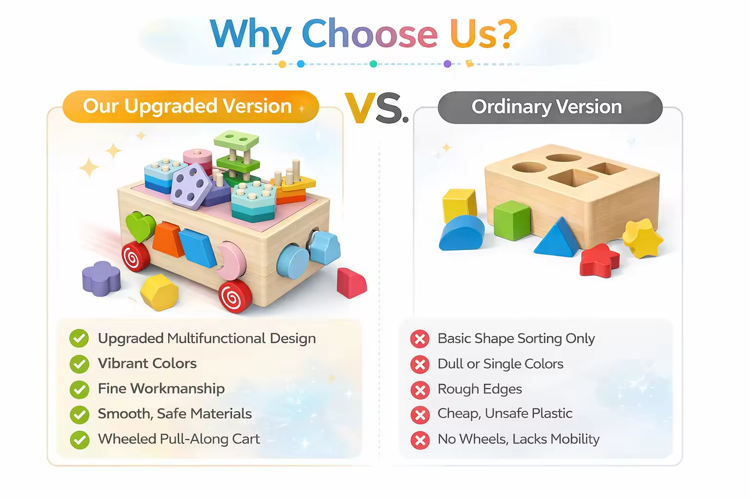 Wooden Orchard Farm Radish & Shape Matching Sorting Car - View 5