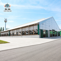 Bâtiment industriel préfabriqué en structure légère en acier pour élevage de bétail et stockage d'équipements, kits de construction de hangar pour ferme laitière