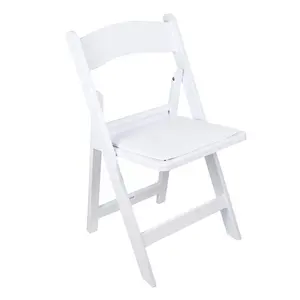 למעלה איכות סיטונאי מתקפל כיסא חתונה אירוע פלסטיק ווימבלדון גן כיסאות לבן שרף מתקפל כיסא חיצוני