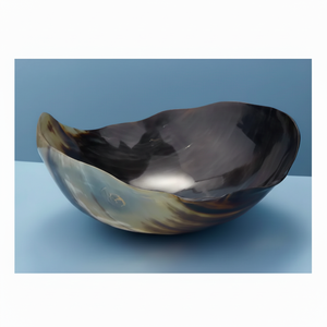 Cuenco de cuerno de búfalo natural directo de fábrica, cuenco de servicio decorativo pulido con logotipo de diseño personalizado disponible en todos los tamaños de La India - Product Image 1