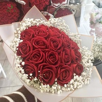 Honghua personnalisé coloré Simulation velours Real Touch Roses artificielles à la main fleurs rouges pour mariage maison fête des mères