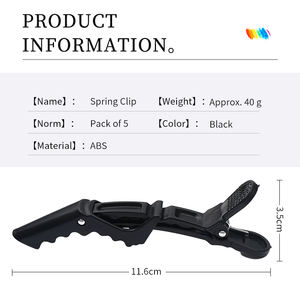 Pinces à cheveux de Salon professionnel pour tenir les cheveux pinces en <span class=keywords><strong>crocodile</strong></span> durables outils de <span class=keywords><strong>coiffure</strong></span> de Salon pinces à cheveux noires - Product Image 3