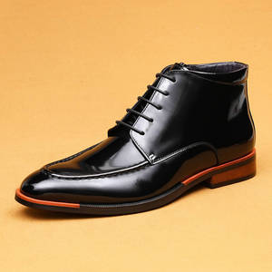 Men's Genuine Leather Ankle Chukka <b>Boots</b> Round Toe Buckle Strap Warm Winter Rubber Outsole EVA Midsole Wedding shoes - Product Image 3