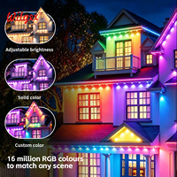 Luces LED RGB Inteligentes Permanentes para Exteriores, Resistentes al Agua IP67, Ra90, Control Dual por Aplicación y Control Remoto, Sincronización con la Música, Regulables, Temporizador, 5 Años de Garantía