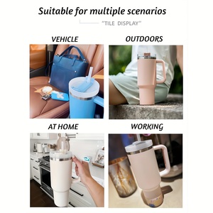 Gobelet à vin isotherme en acier inoxydable de 1200 ml, design personnalisé, avec couvercle et paille, pour le bureau - Product Image 6