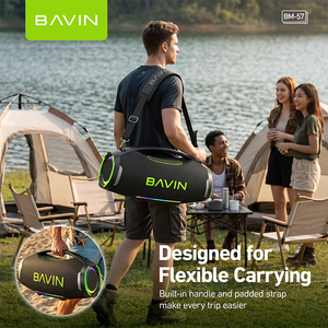 Altavoz <span class=keywords><strong>para</strong></span> Fiestas BAVIN BM57 de 450W, Micrófono Inalámbrico Dual, Batería de 40000mAh, BT5.3, Altavoz Portátil <span class=keywords><strong>para</strong></span> Exteriores, Luz RGB, Karaoke, Linterna, OEM - Product Image 5