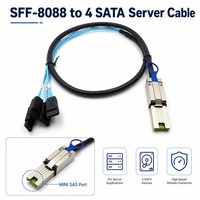 Cable Mini SAS SFF-8088 a 4 SATA, Divisor de Disco Duro, 6Gbps, 26 Pines, 7 Pines, Cable de Expansión de Almacenamiento para Servidor