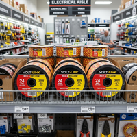 Cable de Audio Industrial de Cobre Trenzado con Aislamiento XLPE Rojo y Amarillo, 0.5mm 0.75mm 1.5mm, 2 Núcleos