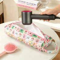 Nouvelle pochette de rangement matelassée enroulable pour fer à friser et lisseur, sac cosmétique multifonctionnel portable, sacs pour sèche-cheveux portatifs