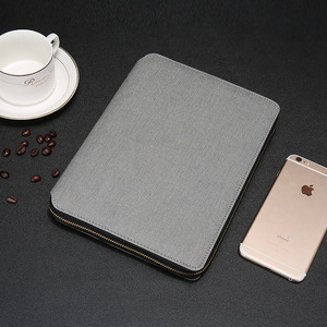 A5 Padfolio Management Notebook Zipper Portfolio Diary Organizer Agendan Custom Embossed Logo File Holder Folder