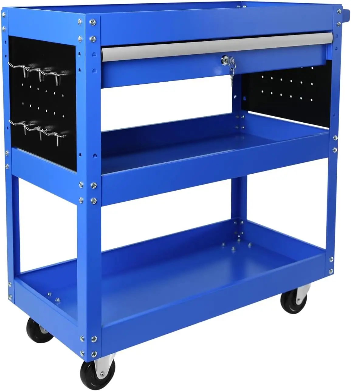 Rolling Tool Chest with Wheels Tool Box Organizer with 3 Tier Storage Removable Portable Tool Cabinet