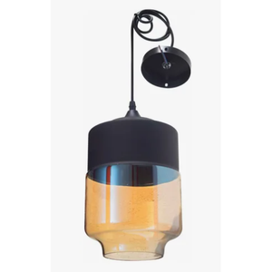 Lampada a sospensione Vintage 18 E27 con struttura in vetro caldo nero plafoniere Decorative - Product Image 2