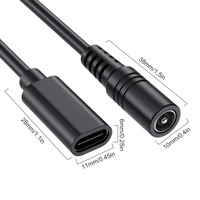 Câble d'alimentation CC de charge rapide USB C vers 5521 55*21 0,25 m 22AWG 3A avec blindage tressé pour ordinateur et appareil photo