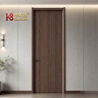 Portes intérieures modernes en bois composite sur mesure, isolation acoustique, construction durable pour villa, école, appartement