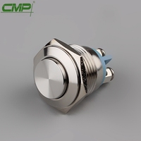 Interrupteur à bouton-poussoir en métal CMP 16 mm, bouton haut (TUV, CE)