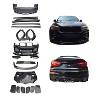Nuevo Kit de Carrocería de Fibra de Carbono Estilo M Sport para X6 F16 2014, Incluye Tornillos, Lip Delantero, Difusor Trasero, Faldones Laterales, Rejilla del Capó y Extensiones de Guardabarros