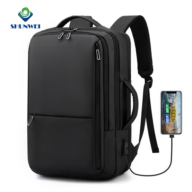 Quanzhou SHUNWEI Customized Waterproof Expandable Side Handle Men's Leisure Business Laptop Backpack Bag Casual Cabin Backpack