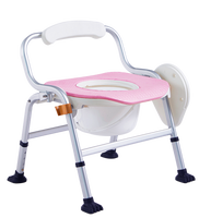 Fauteuil de douche et de toilette pliable portable 3-en-1 multifonctionnel pour soins médicaux à domicile, équipement pour seniors avec dossier en plastique, capacité 150 kg