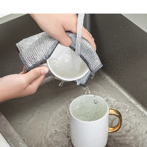 Éponges à vaisselle multifonctionnelles tout usage en fil d'acier, chiffons de nettoyage anti-rayures, éponges à récurer en fil d'acier double couche - Product Image 3