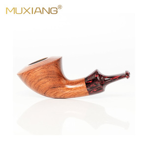 Muxiang Wooden Smoking Pipe Bent Type 3mm Rubber Filter Handmade Solid Wood Tobacco Pipe Personal Gift - Product Image 5