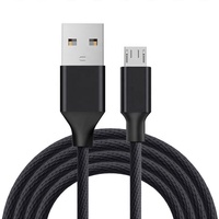 Kabel USB mikro 2.0, kepang cepat, nilon 1m 2m 3m Data10ft 2.0 kabel Usb mikro Android Charger 2A