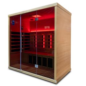 Sauna intérieur rectangulaire <span class=keywords><strong>Sona</strong></span> pour 4 personnes, sauna infrarouge lointain, cabine de <span class=keywords><strong>bain</strong></span> en bois - Product Image 5