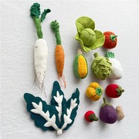 Nepalese Handgemaakte Wolvilt Keukenvoedsel Speelgoed Gesimuleerde Groente Fruit Boerderij Ornamenten Voor Vroege Educatie Fotografie Spelen