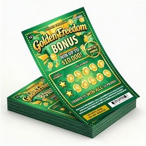 Lotería Rasca y Gana al por Mayor, Personalizada con Datos Variables, Estilo Doble Premio, Impresión Digital, Número de Lotería Rasca y Gana - Product Image 1