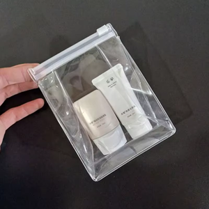 Customized <b>Transparent</b> PVC Cosmetic <b>Bags</b> for Women Lady Style T-Shirt Clothing Packaging with Zipper for <b>Makeup</b> Storage - Product Image 2