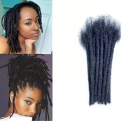 Extensions de dreadlocks en cheveux naturels pour hommes/femmes, 4-18 pouces, extensions de dreadlocks noires naturelles