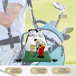 Boshiho Customized PU Leather <b>Golf</b> Valuables Pouch Durable Drawstring Closure for Ball Storage Personalized and Versatile - Product Image 5