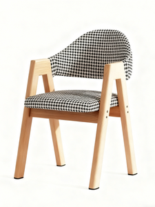 Silla de Comedor Moderna Japandi de Roble Macizo con Respaldo Curvo Desmontable y Reposabrazos de Madera Integrados para Hogar, Cafetería, Comedor y Sala de Estar - Product Image 6