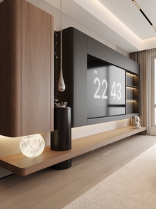 Mobile Moderno in Legno Diablo per Soggiorno con Funzioni Estensibili e Design a Pannelli per Arredamento Casa - Product Image 3