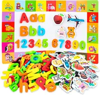 Letras magnéticas y números + objetos de A-Z a juego con tablero + Libro Electrónico con 35 juegos de aprendizaje y escritura