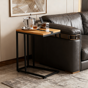 Casa naturale piccolo <span class=keywords><strong>legno</strong></span> di ulivo <span class=keywords><strong>e</strong></span> <span class=keywords><strong>resina</strong></span> tavolino lato C-a forma di tavolino per soggiorno camera da letto comodino - Product Image 3