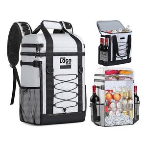 Multifunctional Leakproof <b>Cooler</b> <b>Backpack</b> with Padded Top Handle, Mesh Pocket for Camping BBQ - Product Image 1