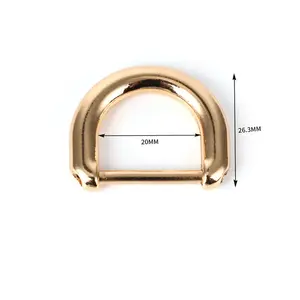 DWDP Weld Gold Flat D Ring Screw Handbag Metal D Ring Buckle For Bag Fittings Adjustable Removable D-Ring 17Mm