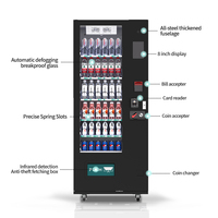 Distributeur automatique intelligent avec porte transparente pour boissons et aliments, casier de rangement pour écoles, rues, centres commerciaux et métros