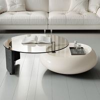 Table basse rotative minimaliste et moderne pour salon maison lumineuse nouvelle table basse en verre trempé de luxe haut de gamme
