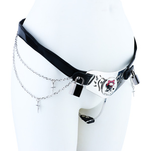 Cage de chasteté inversée de style gothique avec sangle réglable et verrous, pour jeu de domination féminine, vente en gros - Product Image 2