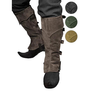 Guêtres mi-longues <span class=keywords><strong>en</strong></span> <span class=keywords><strong>cuir</strong></span> synthétique de style médiéval steampunk, protège-jambes, protège-chaussures, protège-bottes, accessoire de costume de cavalier de la Renaissance - Product Image 1